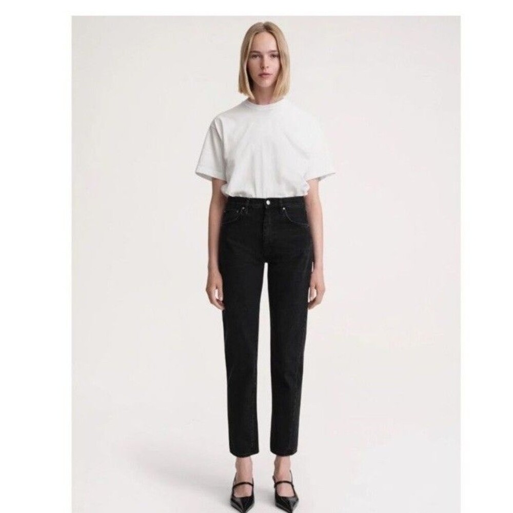 Toteme Twisted Seam Black Straight Leg Jeans